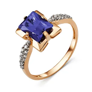 Кольцо из красного золота с аметистом