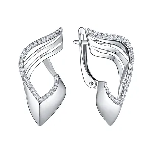 Серьги из белого золота с бриллиантами