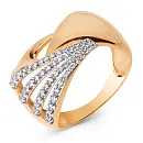 Кольцо из красного золота с фианитами