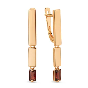 Серьги из красного золота с гранатами