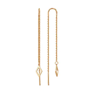 Серьги продевки из красного золота