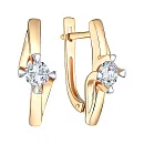 Серьги из красного золота с бриллиантами