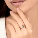 Кольцо из красного золота с фианитами