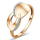 Кольцо из красного золота с фианитами