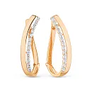 Серьги из красного золота с фианитами