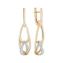 Серьги из красного золота с фианитами