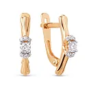 Серьги из красного золота с фианитами