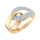 Кольцо из красного золота с фианитами