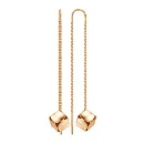 Серьги продевки из красного золота