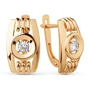 Серьги из красного золота с фианитами