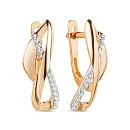 Серьги из красного золота с фианитами