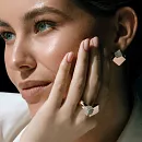 Серьги из красного золота с фианитами