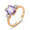 Кольцо из красного золота с аметистом