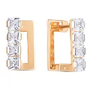 Серьги из красного золота с фианитами