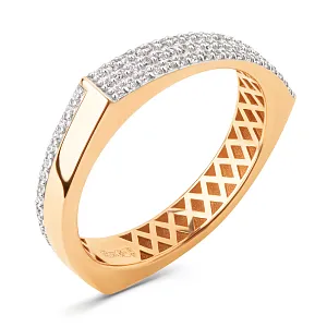 Кольцо из красного золота с фианитами