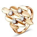 Кольцо из красного золота с фианитами