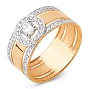 Кольцо из красного золота с фианитами