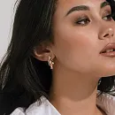 Серьги из красного золота с фианитами