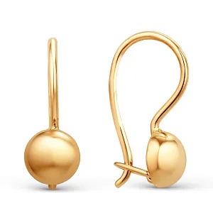 Серьги детские из красного золота