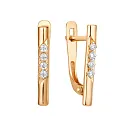 Серьги из красного золота с фианитами