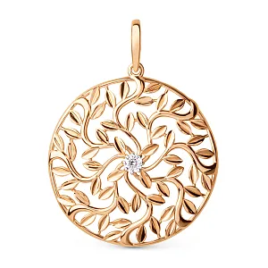 Подвеска из красного золота с фианитом