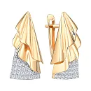 Серьги из красного золота с фианитами