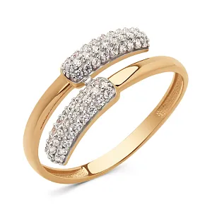 Кольцо из красного золота с фианитами