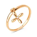 Кольцо из красного золота с фианитом