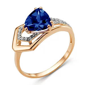 Кольцо из красного золота с корундом