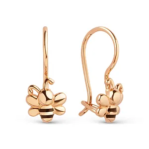 Серьги детские из красного золота