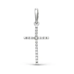 Подвеска из белого золота с фианитами