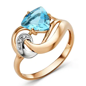 Кольцо из красного золота с swiss топазом