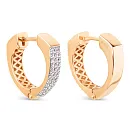 Серьги из красного золота с фианитами