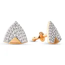 Серьги пусеты из красного золота с фианитами