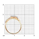 Кольцо из красного золота с фианитами
