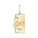 Подвеска из красного золота с фианитами