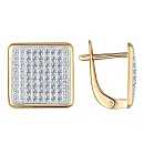 Серьги из красного золота с фианитами