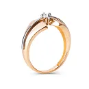 Кольцо из красного золота с фианитом