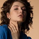 Кольцо из красного золота с фианитами