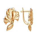 Серьги из красного золота с фианитами