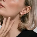 Серьги из красного золота с фианитами