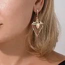 Серьги из желтого золота с фианитами