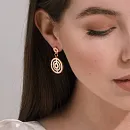 Серьги из красного золота с фианитами