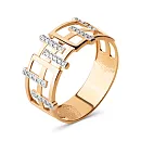 Кольцо из красного золота с фианитами