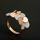 Кольцо из красного золота с фианитами