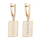 Серьги из красного золота с фианитами