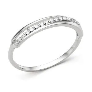 Кольцо из белого золота с фианитами