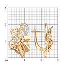 Серьги из красного золота с фианитами