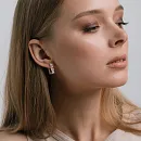 Серьги из красного золота с фианитами