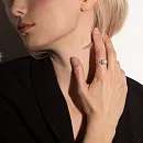 Кольцо из красного золота с жемчугом и фианитами